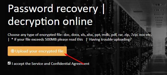 upload encrypted file